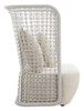 Hudu Beige Aluminum and Polyester Accent Chair for Outdoor Use