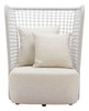 Hudu Beige Aluminum and Polyester Accent Chair for Outdoor Use