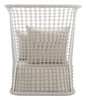 Hudu Beige Aluminum and Polyester Accent Chair for Outdoor Use