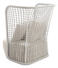 Hudu Beige Aluminum and Polyester Accent Chair for Outdoor Use