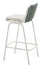 Luft White & Green (Set of 2) Aluminum and Olefin Barstool for Outdoor Use