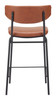 Charon Vintage Brown (Set of 2) Steel and Polyurethane Counter Stool