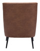 Ontario Vintage Brown Steel and Polyester Accent Chair