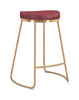 Bree Burgundy & Gold (Set of 2) Stainless Steel Counter Stool