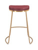 Bree Burgundy & Gold (Set of 2) Stainless Steel Counter Stool
