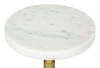 Maurice White & Gold Natural Marble and Iron Round Side Table