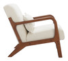 Macio Cream Rubberwood and Polyester Accent Chair
