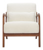 Macio Cream Rubberwood and Polyester Accent Chair