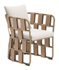 Quadrat White Aluminum and Polyester Dining Chair for Outdoor Use