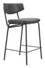Charon Vintage Black (Set of 2) Steel and Polyurethane Counter Stool