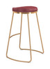Bree Burgundy & Gold (Set of 2) Stainless Steel and Polyurethane Barstool