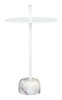 Will White Natural Marble and Iron Round Side Table