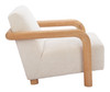 Subliem Cotton White Ash Wood and Polyester Accent Chair