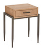Verec Natural Fir Wood and Steel Rectangular Side Table