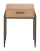 Verec Natural Fir Wood and Steel Rectangular Side Table