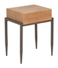 Verec Natural Fir Wood and Steel Rectangular Side Table