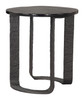 Divin Black Sand Cast Glass and Aluminum Round Side Table