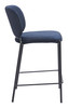 Plat Blue (Set of 2) Steel and Polyester Stackable Counter Stool