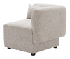 Simu Dune Greige Elm Wood and Polyester Corner Chair