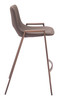 Desi Brown & Walnut (Set of 2) Steel and Polyurethane Counter Stool
