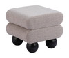 Davao Gray Rubberwood and Polyester Ottoman