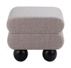Davao Gray Rubberwood and Polyester Ottoman