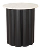 Slika White & Black Natural Marble and Iron Round Side Table