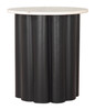 Slika White & Black Natural Marble and Iron Round Side Table