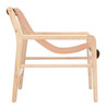 Doek Tan Leather and Rubberwood Accent Chair