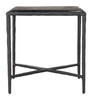 Cloe Black Sand Cast Glass and Aluminum Square Side Table