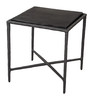 Cloe Black Sand Cast Glass and Aluminum Square Side Table