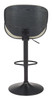 Meyane Gray Steel and Polyurethane Swivel Height-Adjustable Barstool