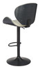 Meyane Gray Steel and Polyurethane Swivel Height-Adjustable Barstool
