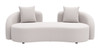 Sunny Beige Aluminum and Olefin Loveseat for Outdoor Use