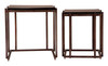 Shimai Bronze Sand Cast Glass and Iron Rectangular Nesting Tables