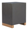 Trazo Black Fir Wood Rectangular 2-Tier Side Table