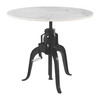 Mufid White & Black Natural Marble and Iron Round Bistro Table