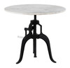 Mufid White & Black Natural Marble and Iron Round Bistro Table