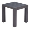Rolig Black Aluminum Square Side Table for Outdoor Use