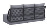Mekan Gray Aluminum and Olefin Sofa for Outdoor Use