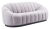 Bhutan Light Gray Steel and Polyester Sofa