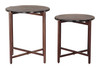 Gema Bronze Sand Cast Glass and Iron Round Coffee Table Set