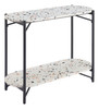 Tuxedo Multicolor Stone and Steel Oval Console Table