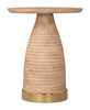 Radiant Natural Mango Wood and Iron Round Side Table
