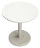 Liora White Steel Round Bistro Table for Outdoor Use
