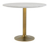 Fullerton White & Gold Natural Marble and Aluminum Dining Table