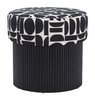 Boto Black & White Pine Wood and Polyester Storage Ottoman