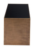 Reed Brass & Black Tempered Glass and Steel Rectangular Coffee Table