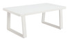 Welt White Aluminum Rectangular Coffee Table for Outdoor Use