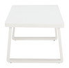 Welt White Aluminum Rectangular Coffee Table for Outdoor Use
